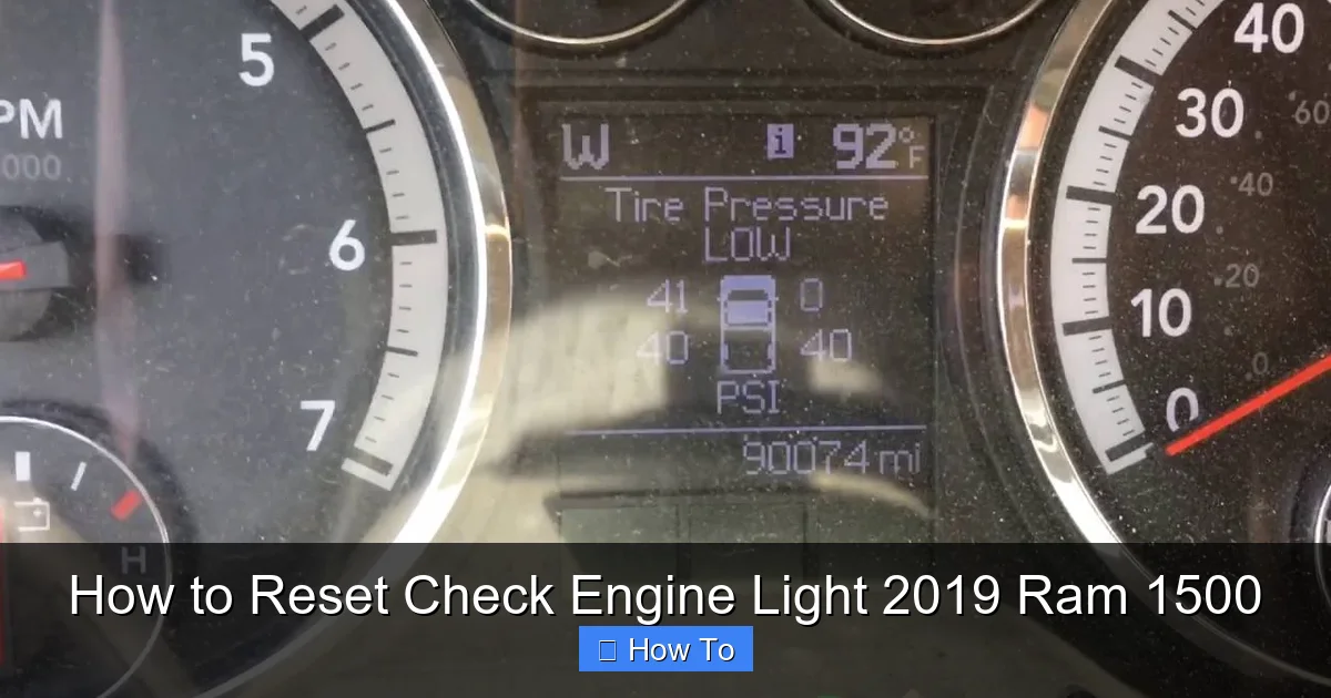 How to Reset Check Engine Light 2019 Ram 1500