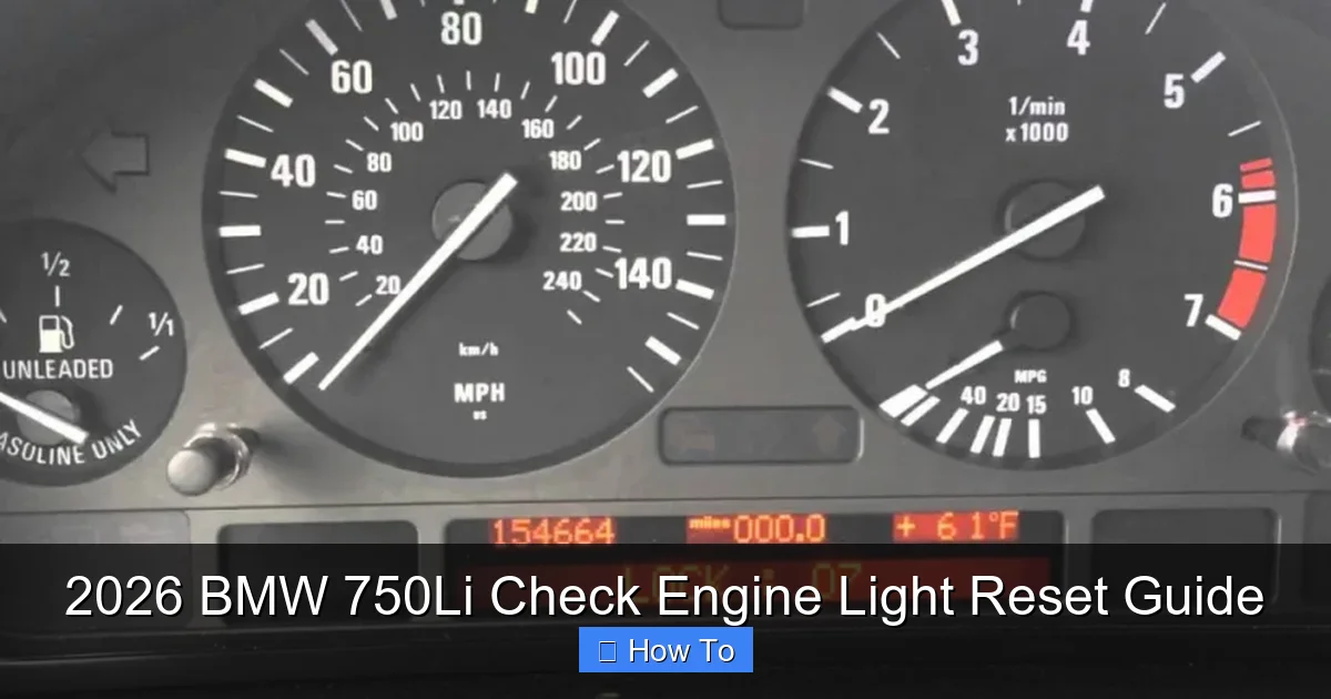 2026 BMW 750Li Check Engine Light Reset Guide