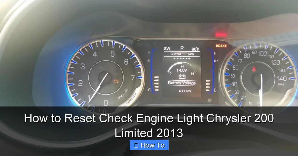 How to Reset Check Engine Light Chrysler 200 Limited 2013