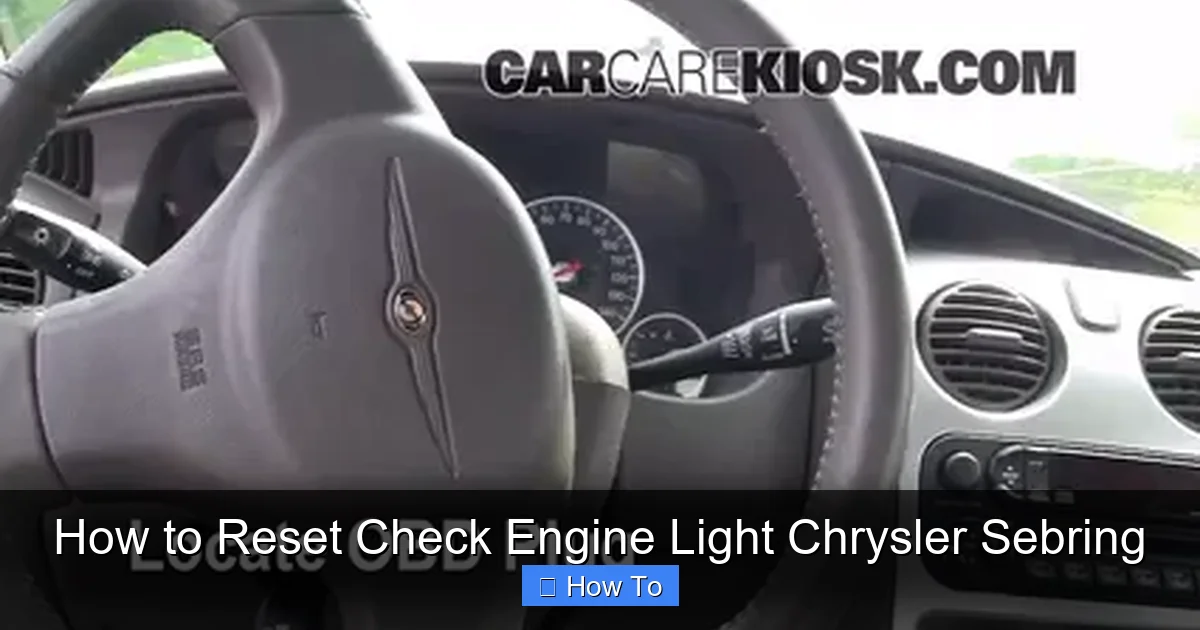 How to Reset Check Engine Light Chrysler Sebring