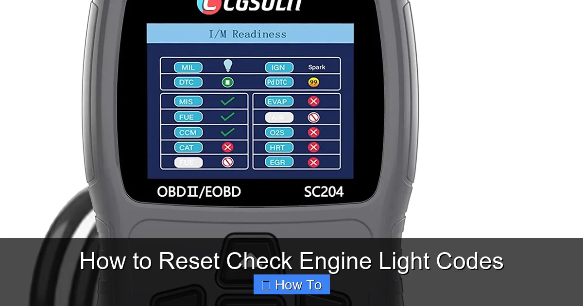 How to Reset Check Engine Light Codes