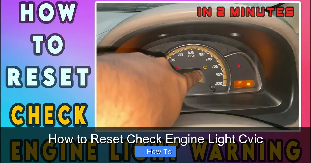 How to Reset Check Engine Light Cvic