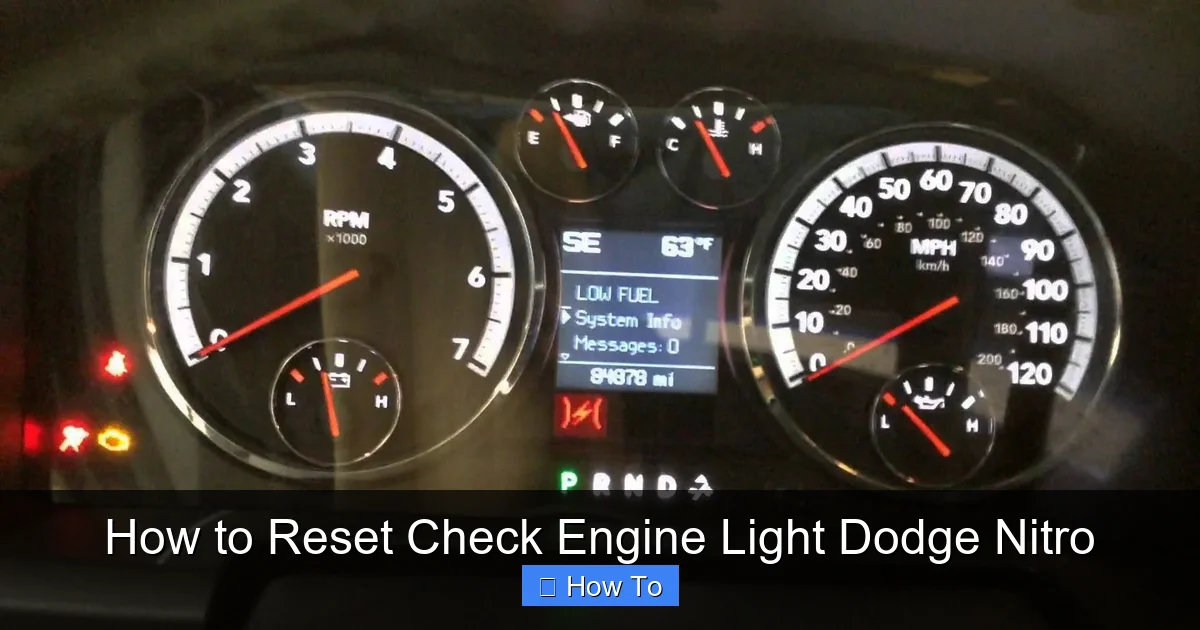 How to Reset Check Engine Light Dodge Nitro