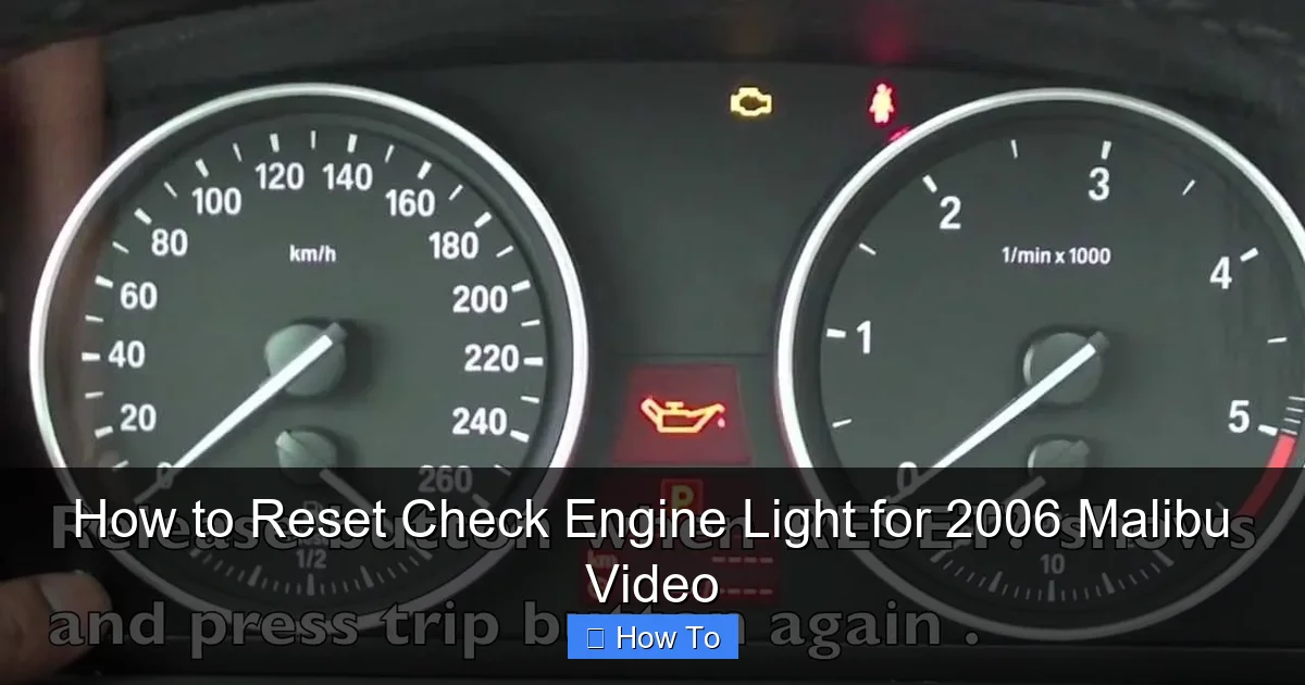 How to Reset Check Engine Light for 2006 Malibu Video