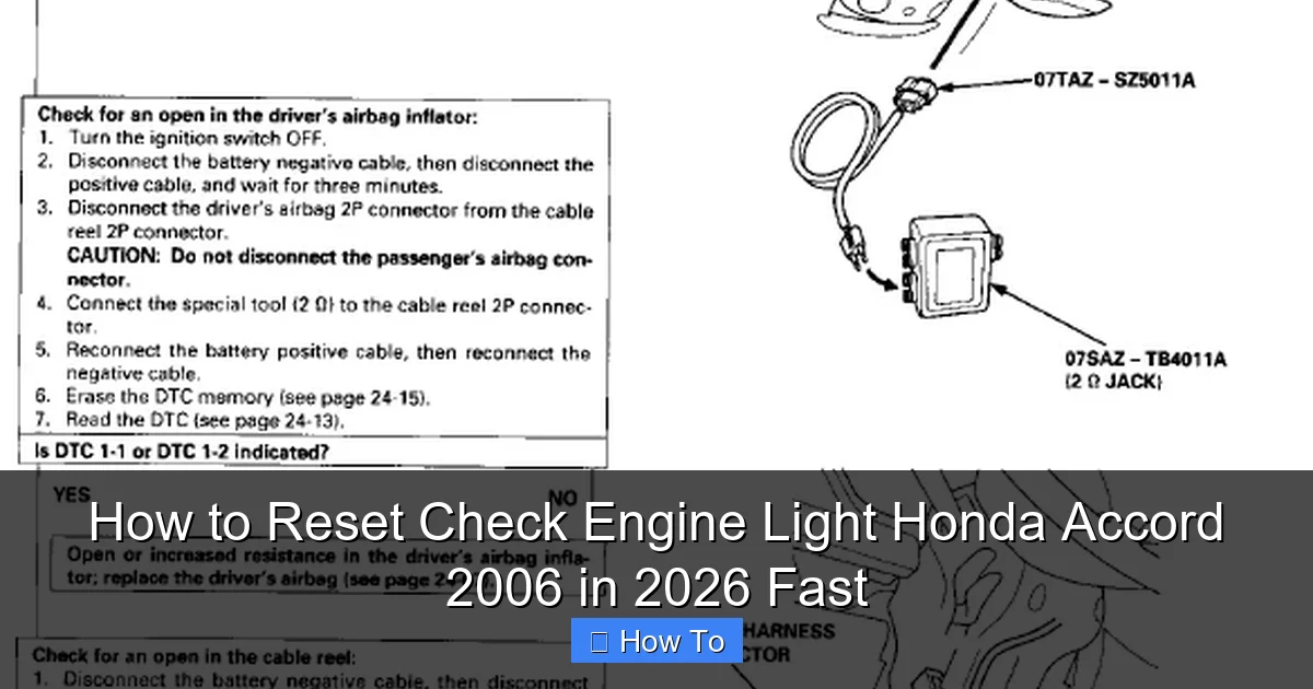 How to Reset Check Engine Light Honda Accord 2006 in 2026 Fast