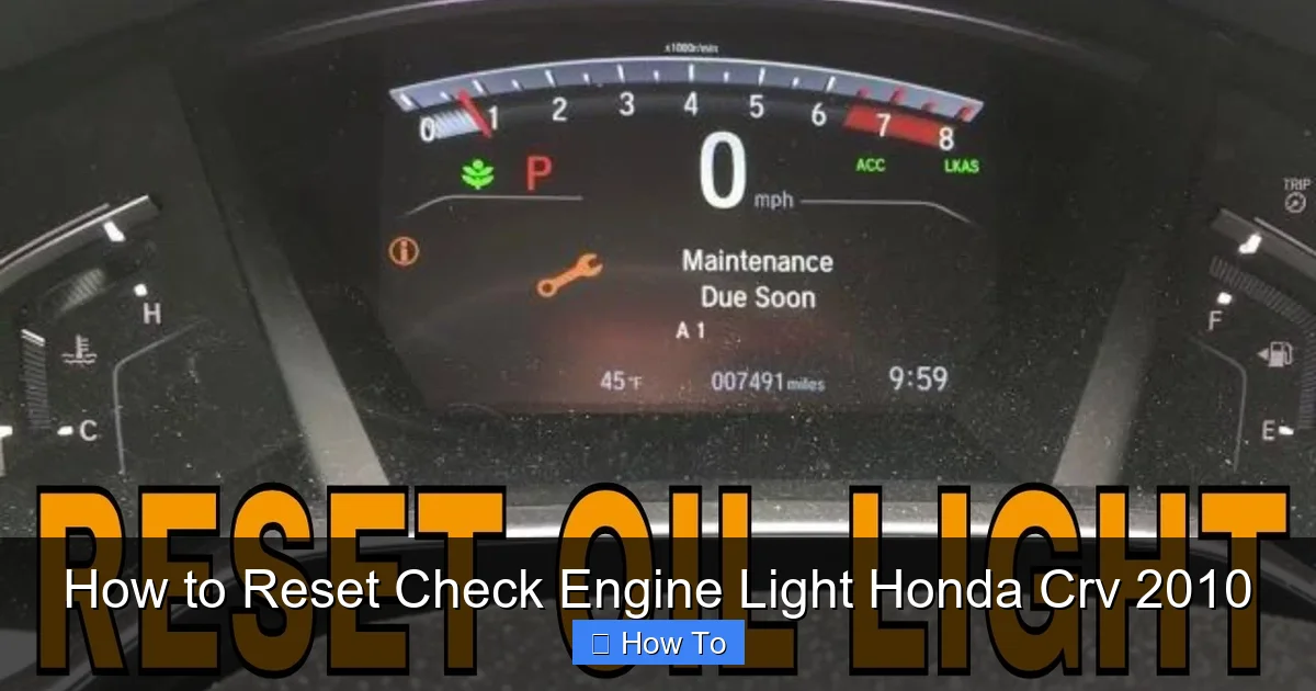 How to Reset Check Engine Light Honda Crv 2010
