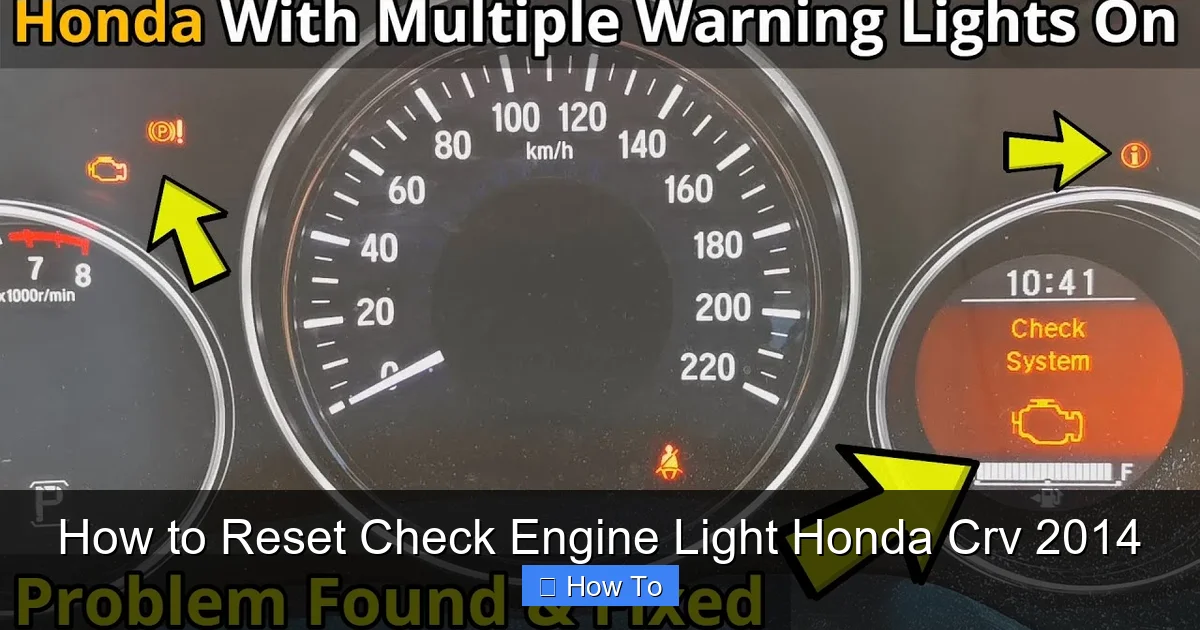 How to Reset Check Engine Light Honda Crv 2014