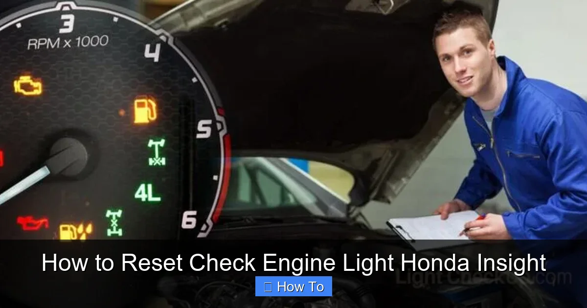 How to Reset Check Engine Light Honda Insight