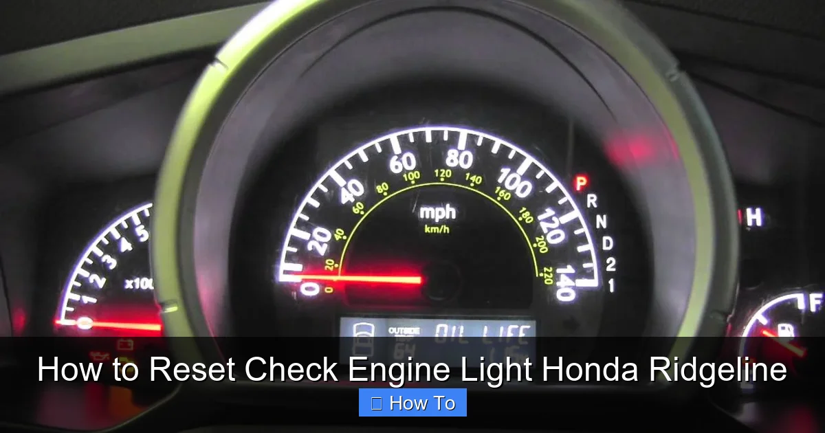 How to Reset Check Engine Light Honda Ridgeline