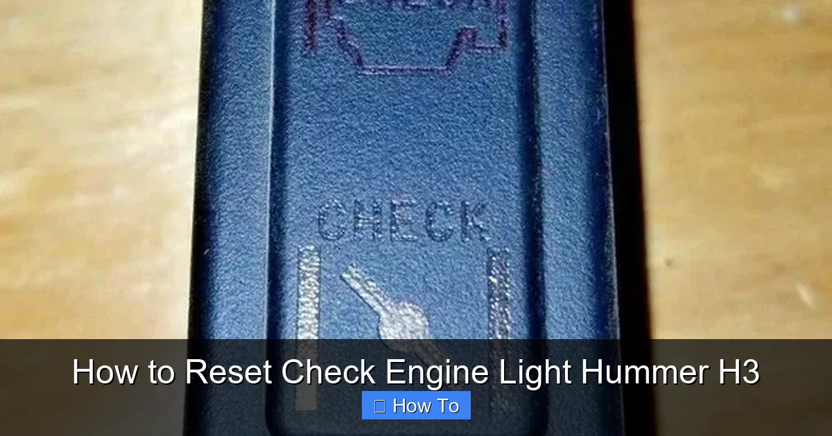 How to Reset Check Engine Light Hummer H3