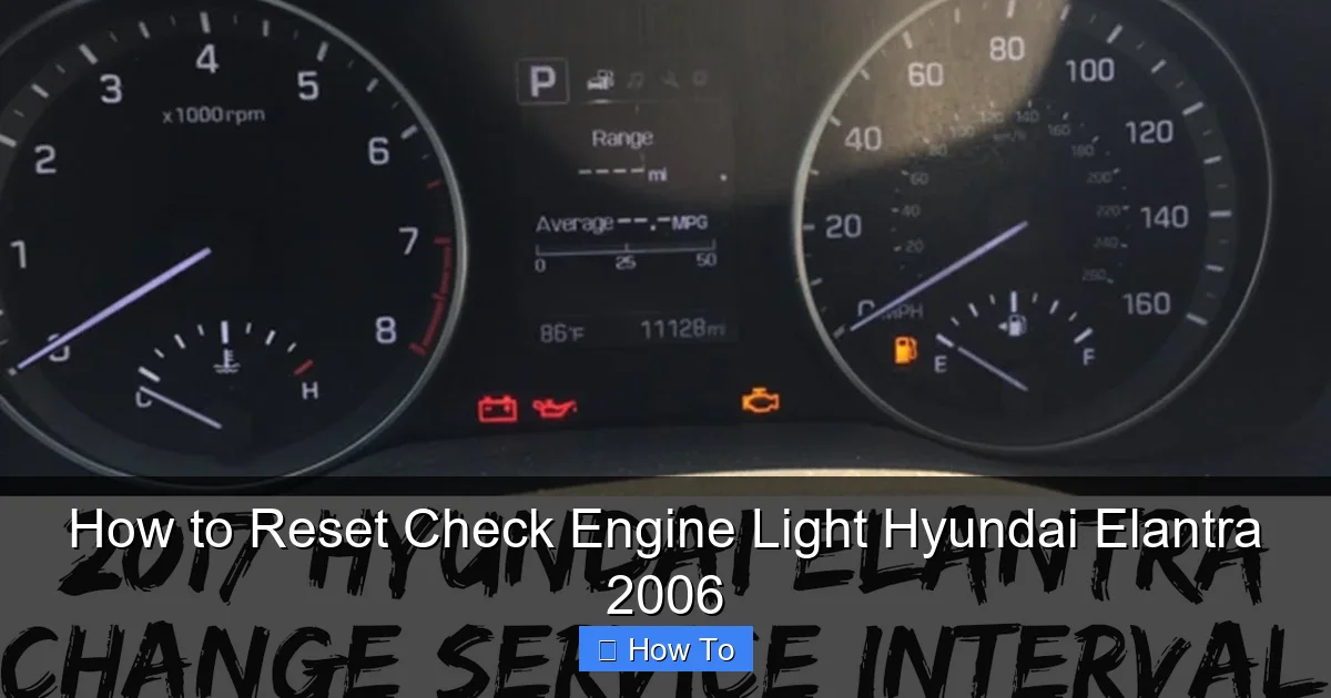 How to Reset Check Engine Light Hyundai Elantra 2006