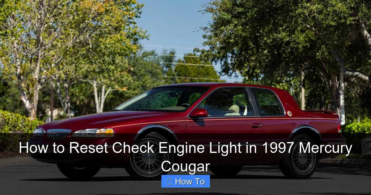 How to Reset Check Engine Light in 1997 Mercury Cougar