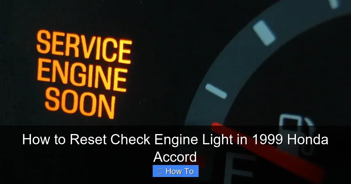 How to Reset Check Engine Light in 1999 Honda Accord
