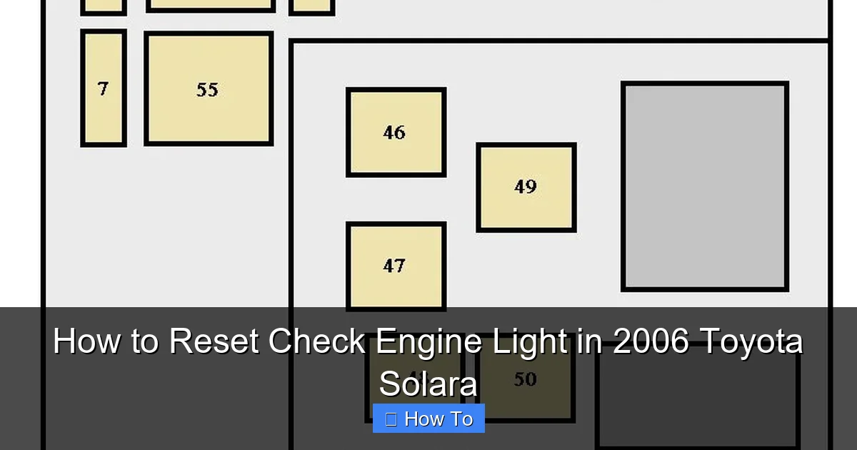 How to Reset Check Engine Light in 2006 Toyota Solara
