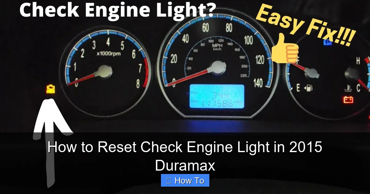 How to Reset Check Engine Light in 2015 Duramax