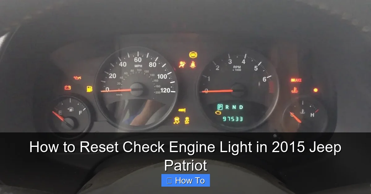 How to Reset Check Engine Light in 2015 Jeep Patriot