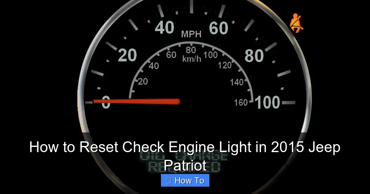 How to Reset Check Engine Light in 2015 Jeep Patriot