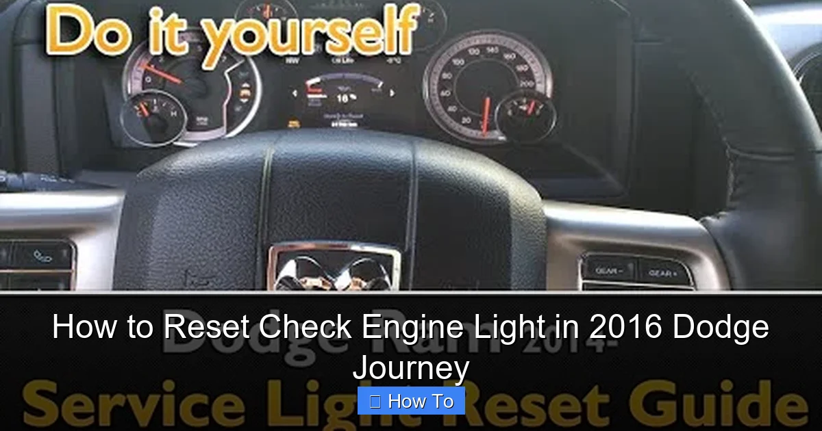 How to Reset Check Engine Light in 2016 Dodge Journey