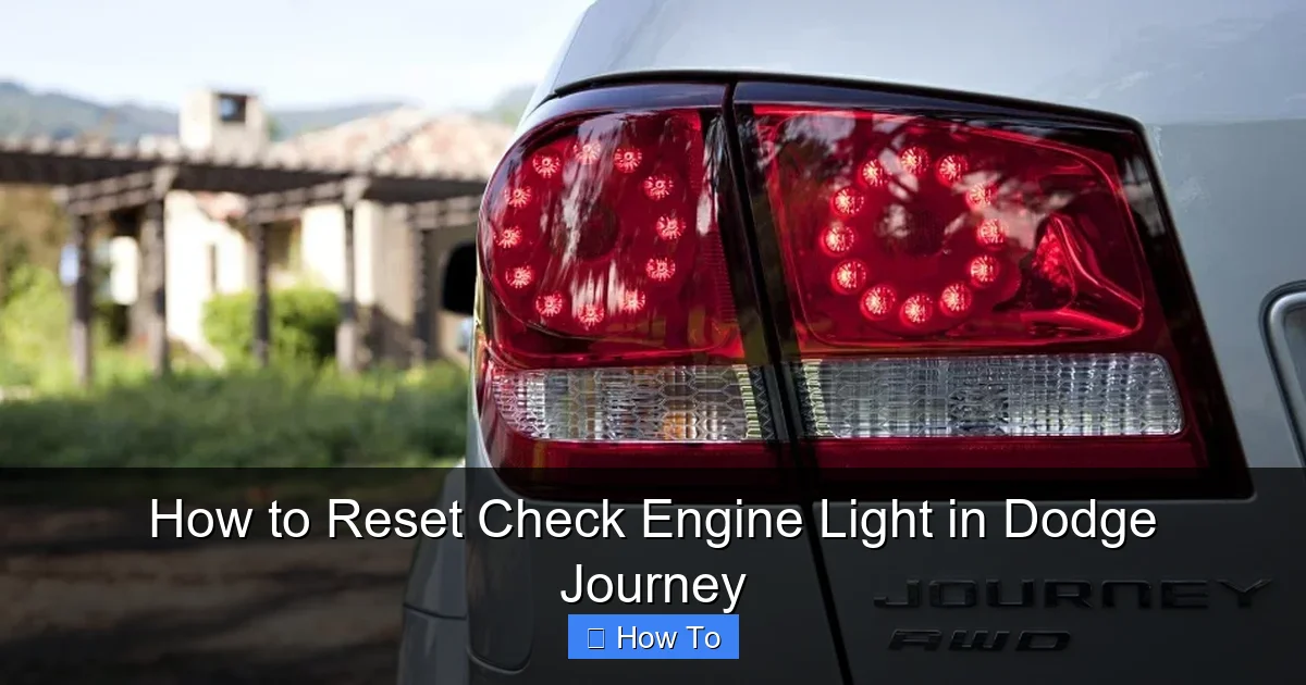 How to Reset Check Engine Light in Dodge Journey