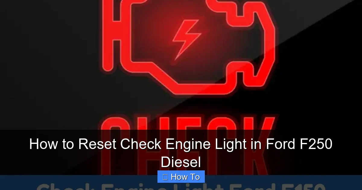 How to Reset Check Engine Light in Ford F250 Diesel