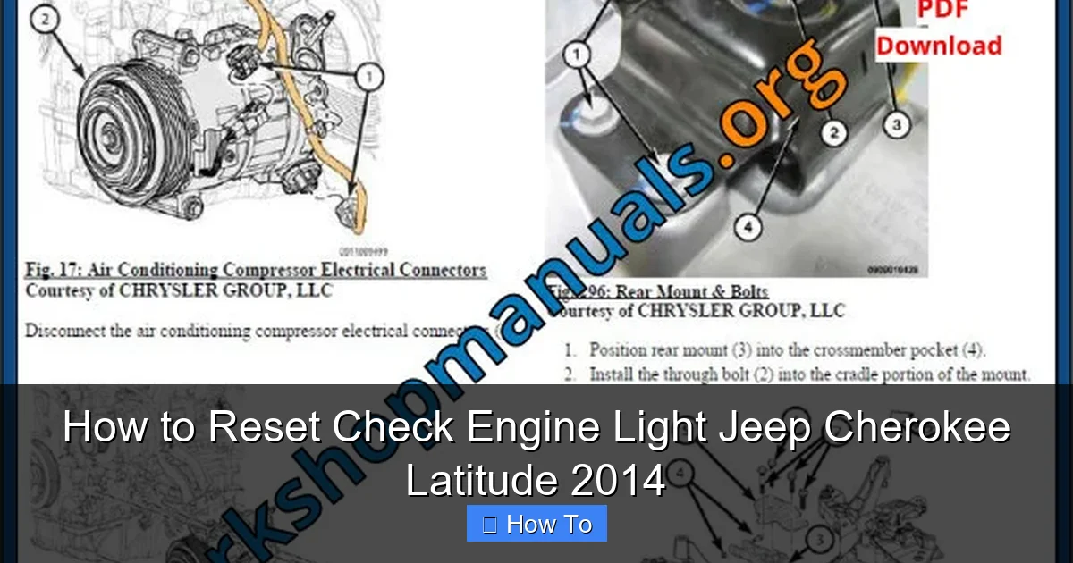 How to Reset Check Engine Light Jeep Cherokee Latitude 2014