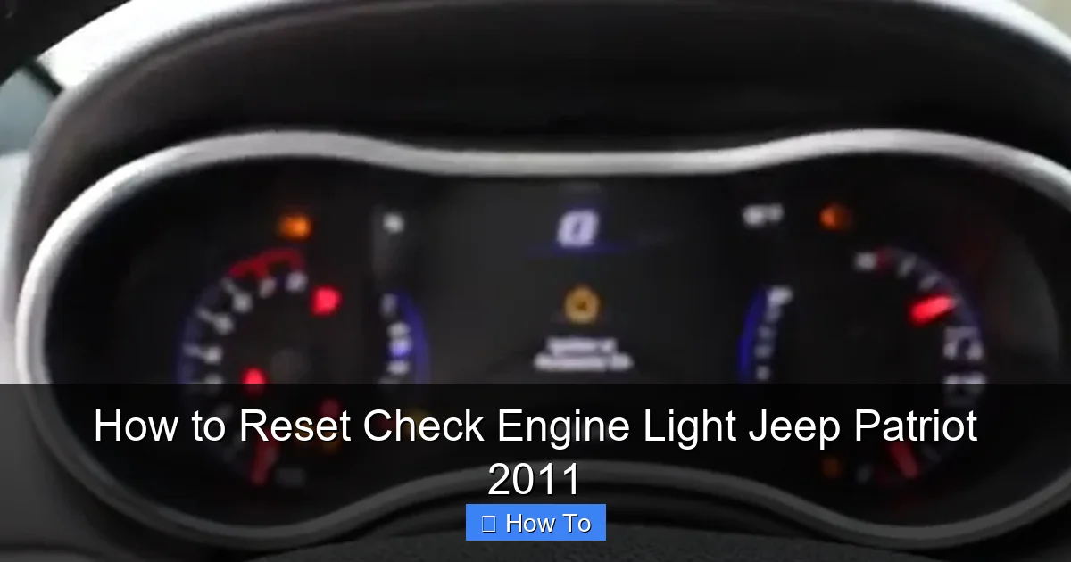 How to Reset Check Engine Light Jeep Patriot 2011