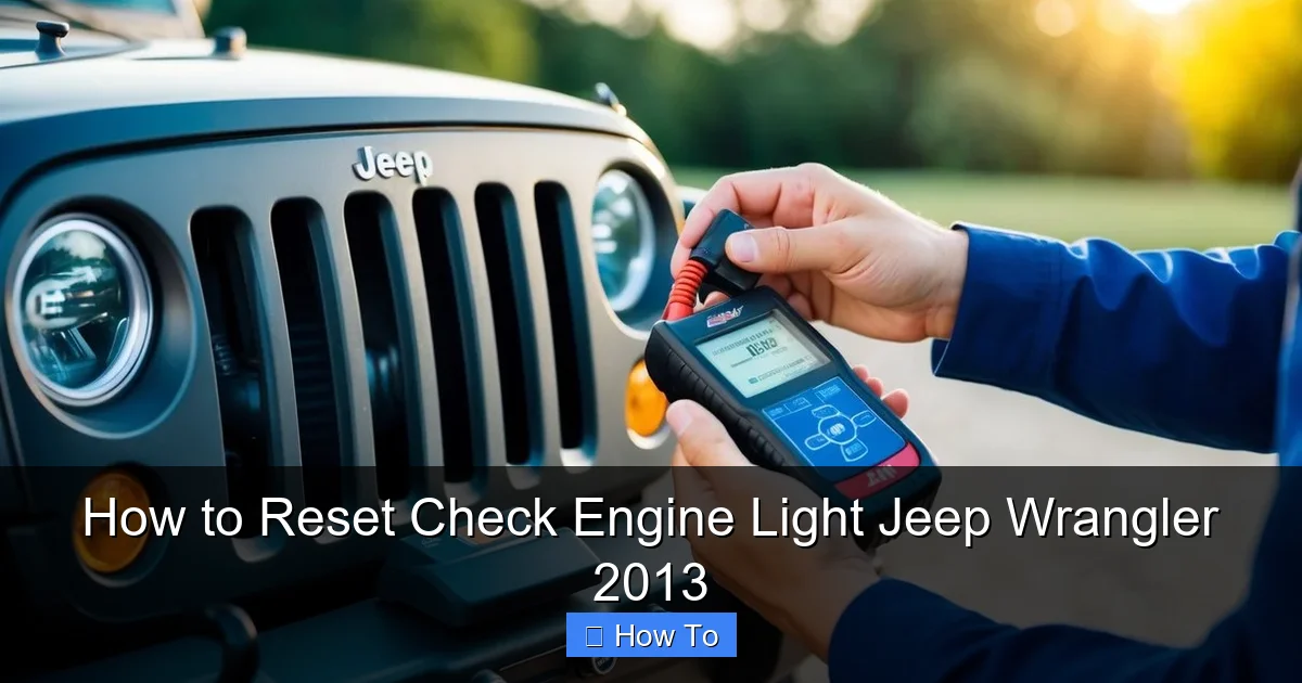 How to Reset Check Engine Light Jeep Wrangler 2013