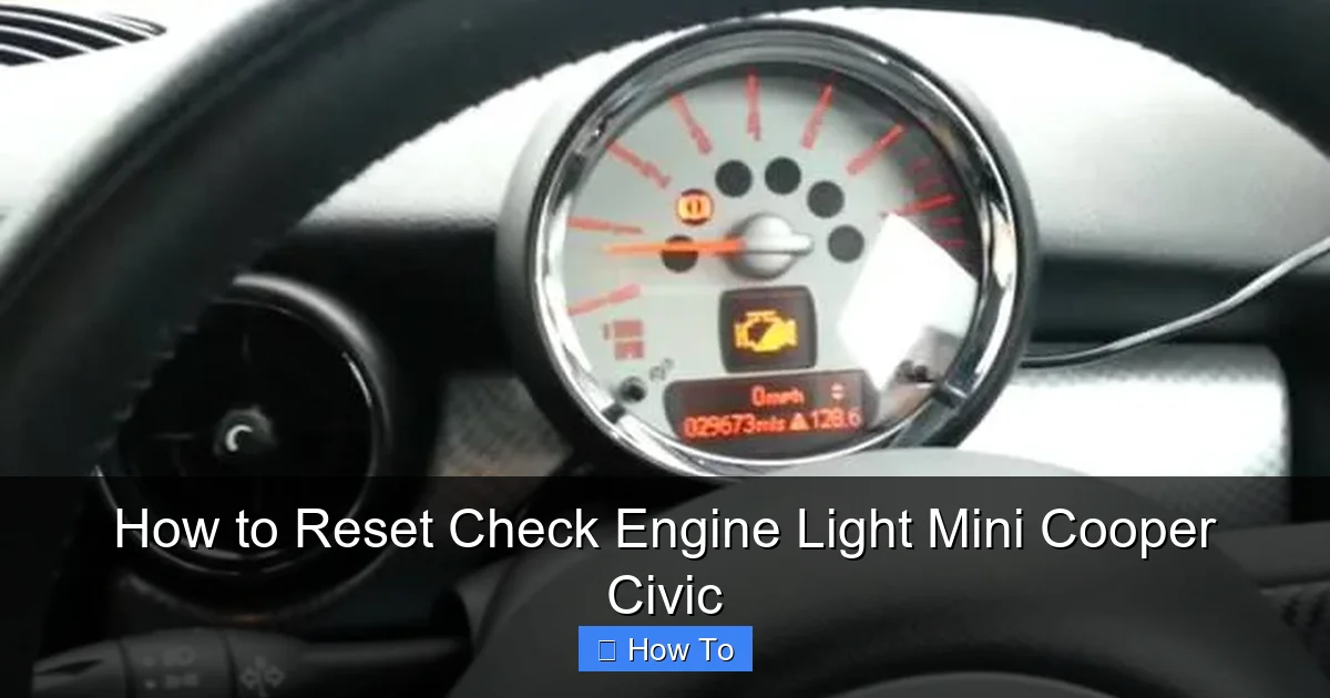 How to Reset Check Engine Light Mini Cooper Civic