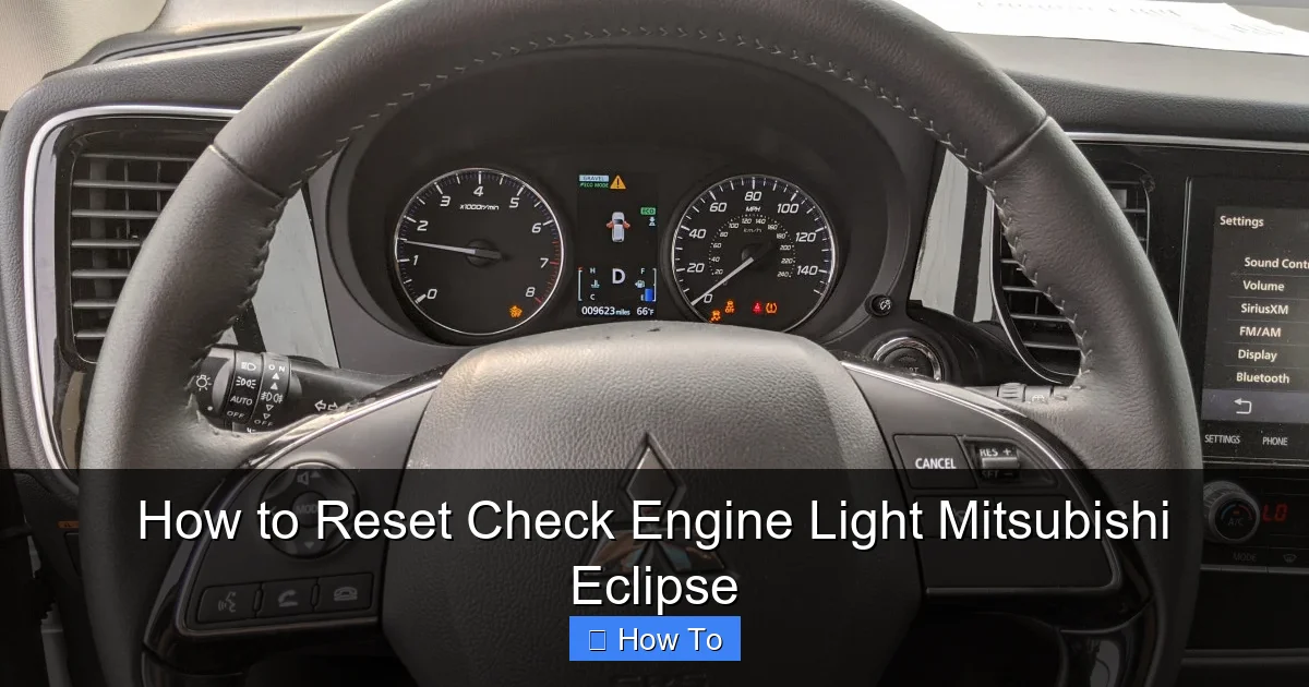 How to Reset Check Engine Light Mitsubishi Eclipse