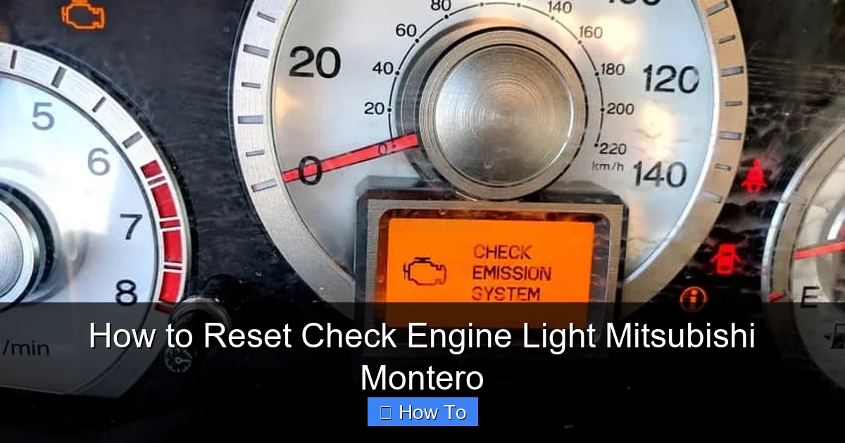 How to Reset Check Engine Light Mitsubishi Montero