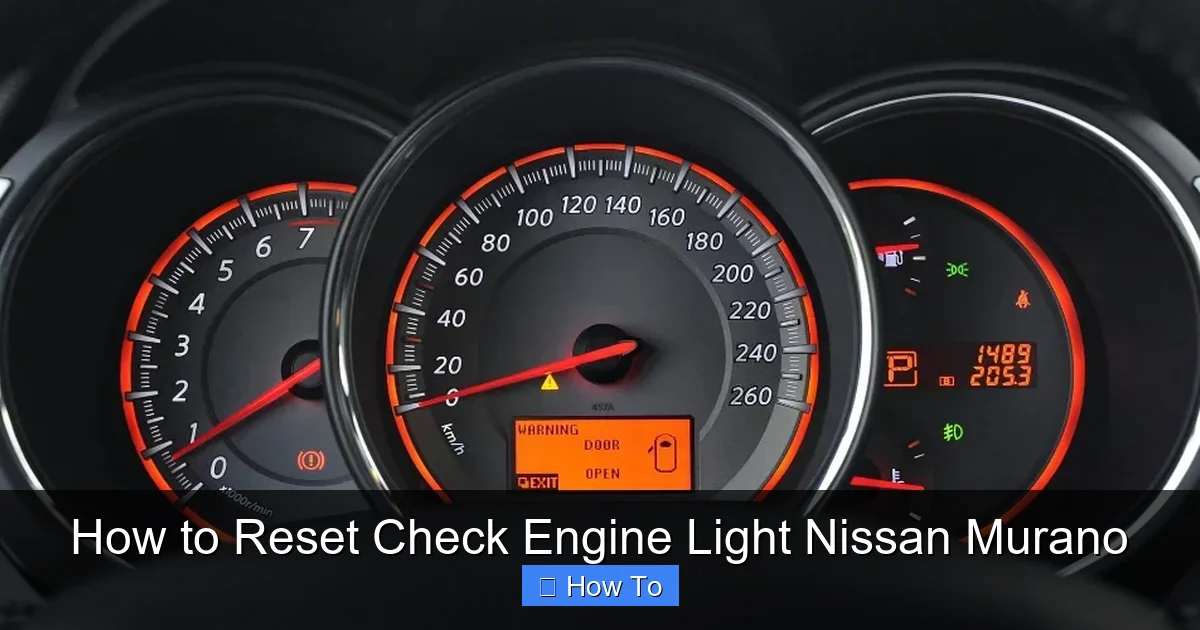 How to Reset Check Engine Light Nissan Murano