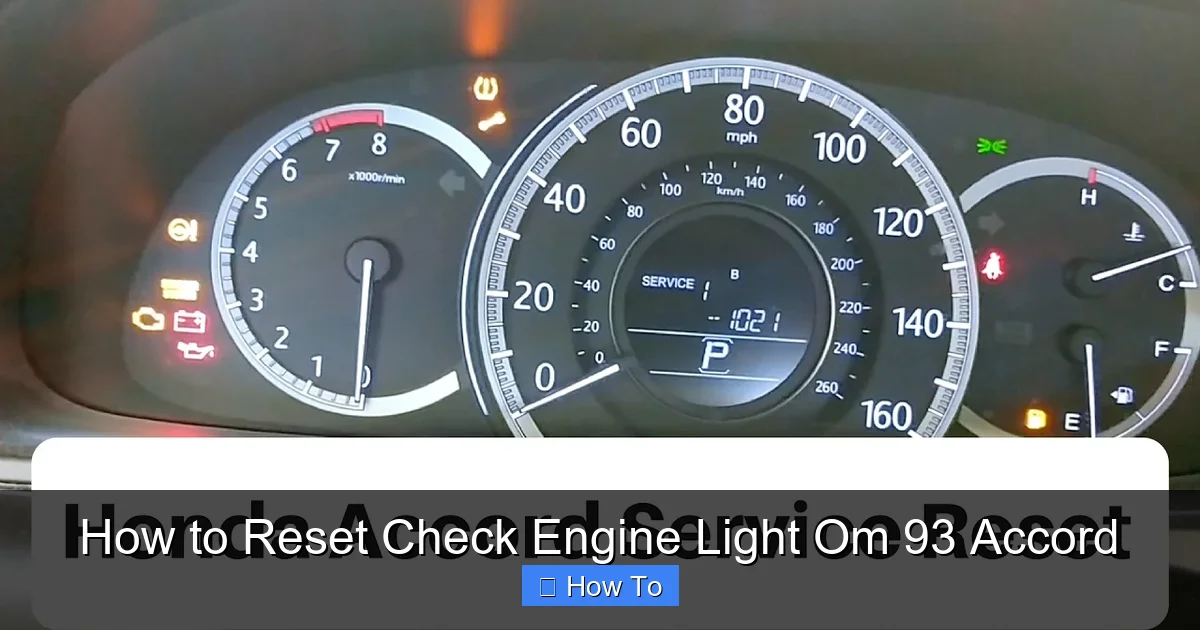 How to Reset Check Engine Light Om 93 Accord