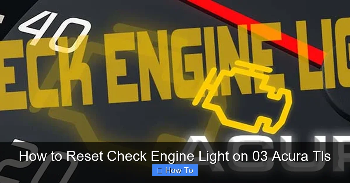 How to Reset Check Engine Light on 03 Acura Tls