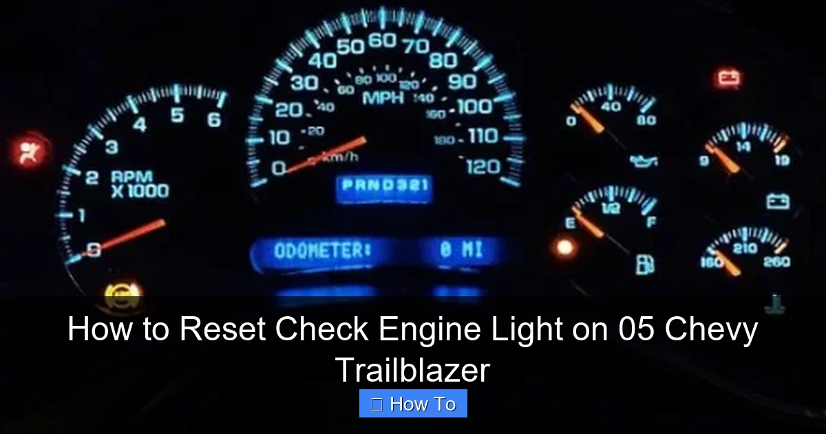 How to Reset Check Engine Light on 05 Chevy Trailblazer