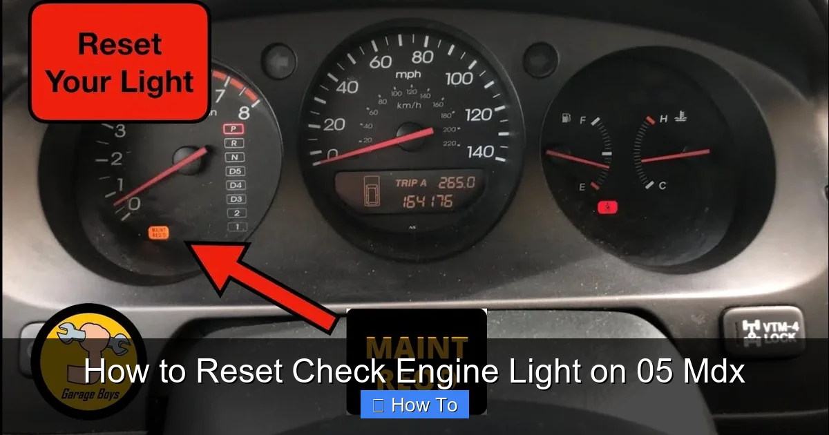 How to Reset Check Engine Light on 05 Mdx