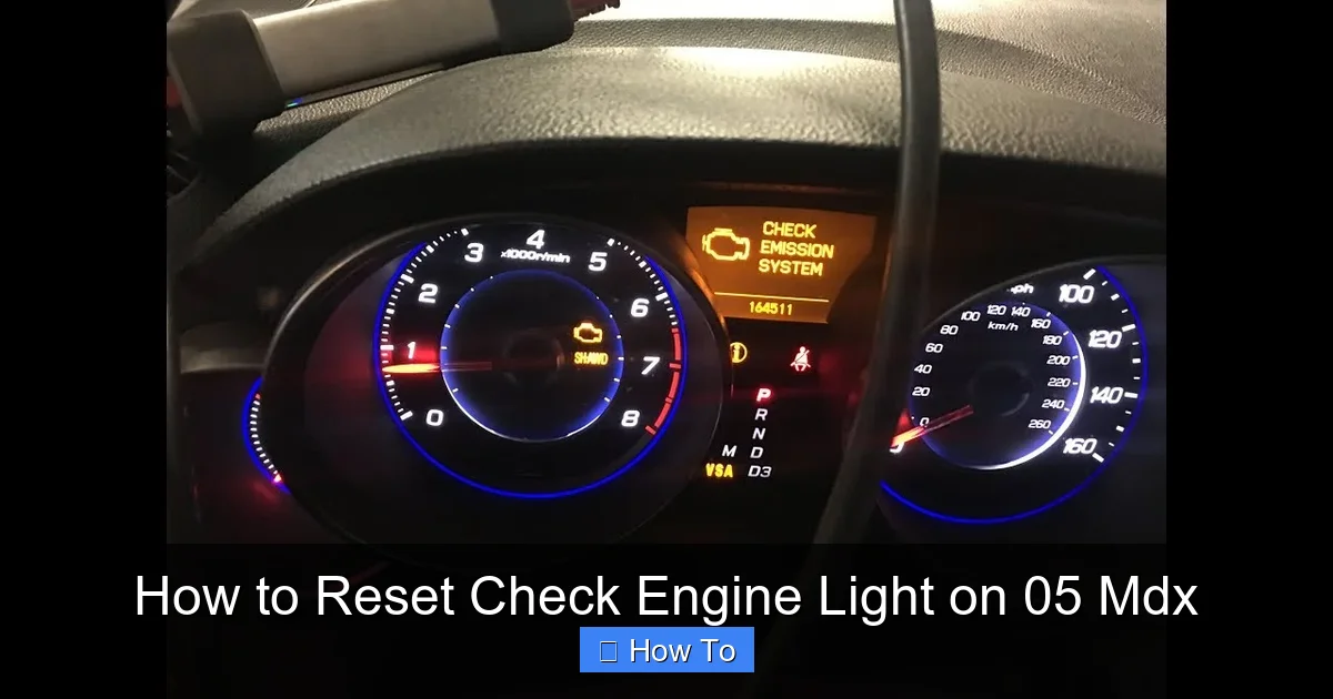 How to Reset Check Engine Light on 05 Mdx