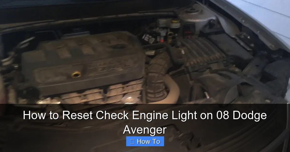 How to Reset Check Engine Light on 08 Dodge Avenger