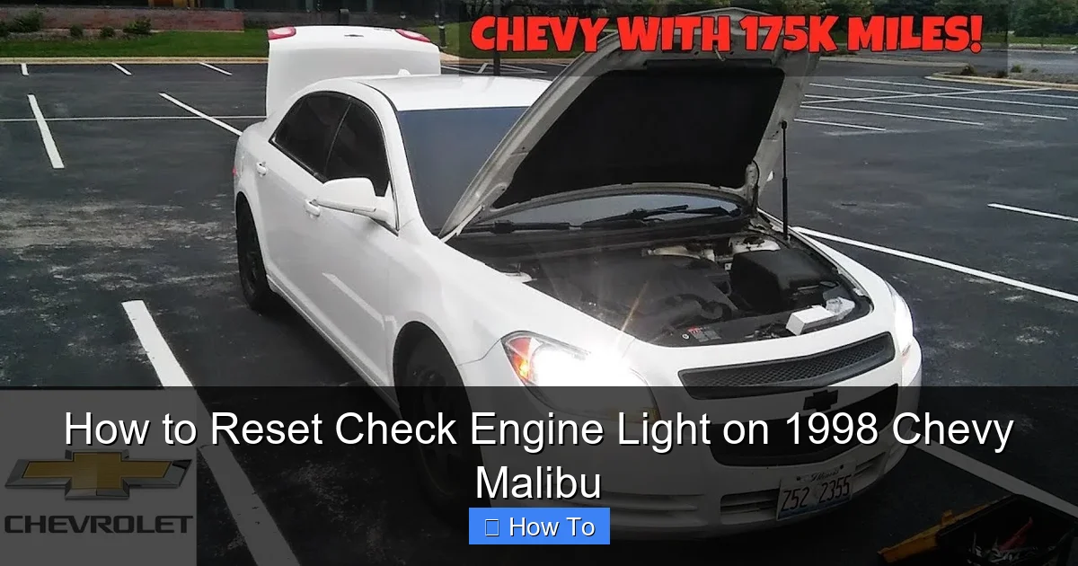 How to Reset Check Engine Light on 1998 Chevy Malibu