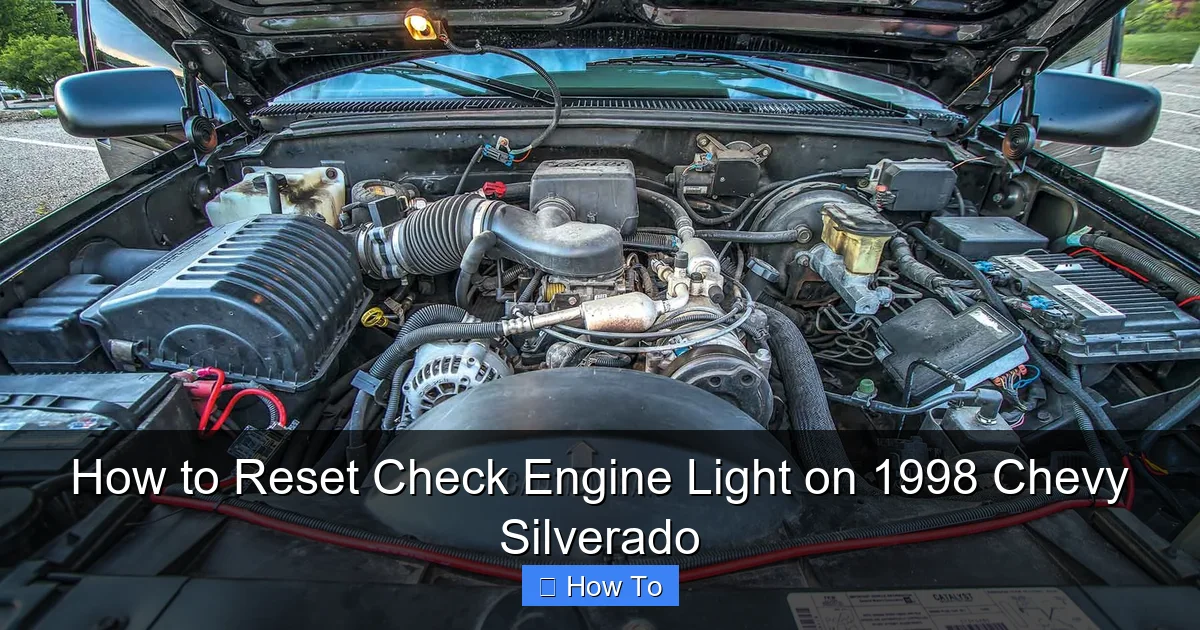 How to Reset Check Engine Light on 1998 Chevy Silverado