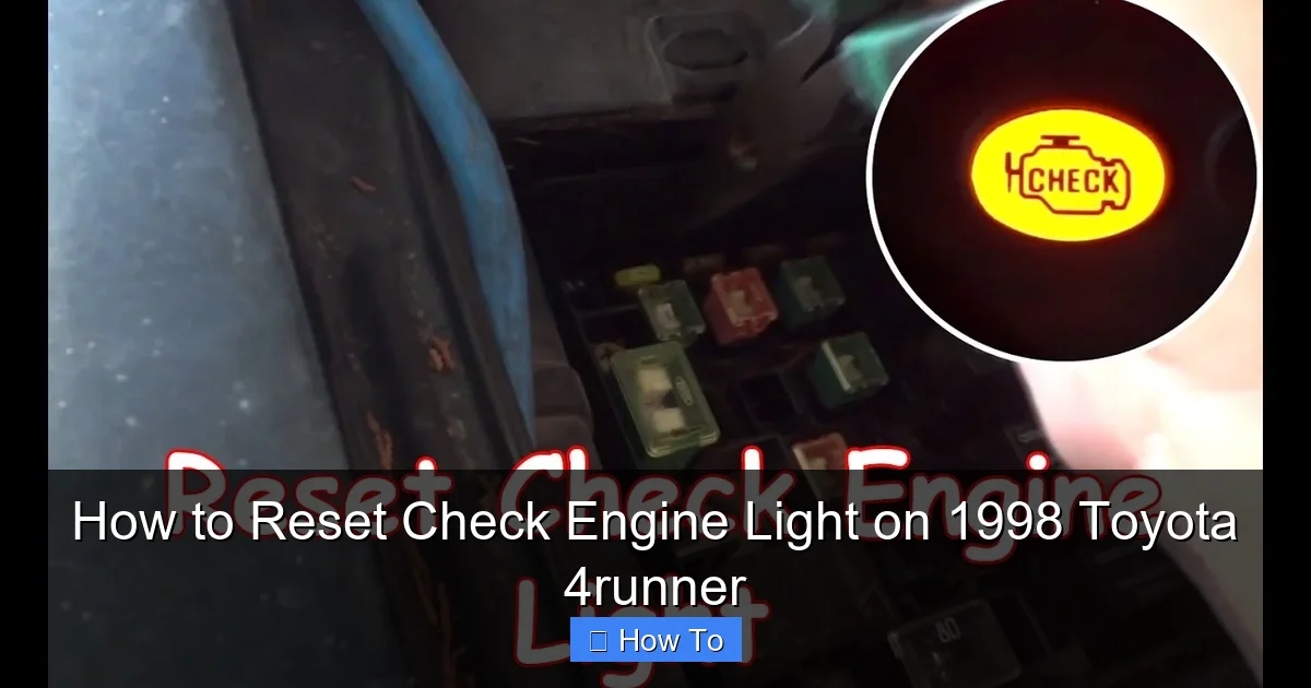 How to Reset Check Engine Light on 1998 Toyota 4runner