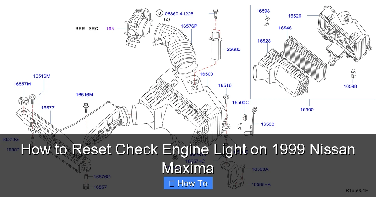 How to Reset Check Engine Light on 1999 Nissan Maxima