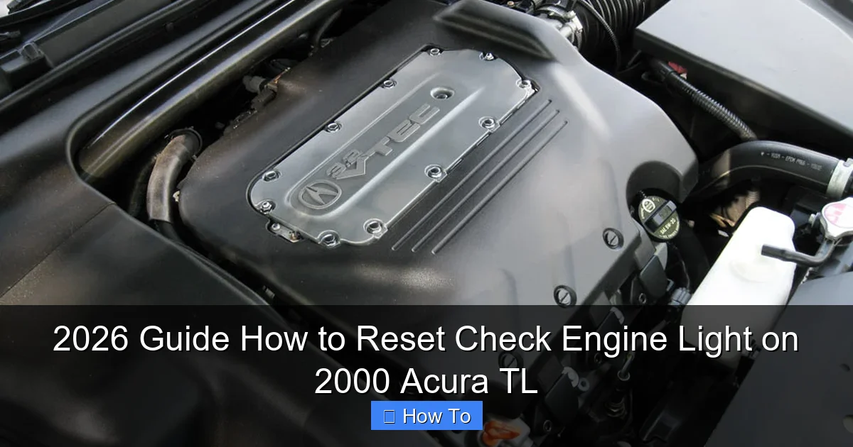 2026 Guide How to Reset Check Engine Light on 2000 Acura TL