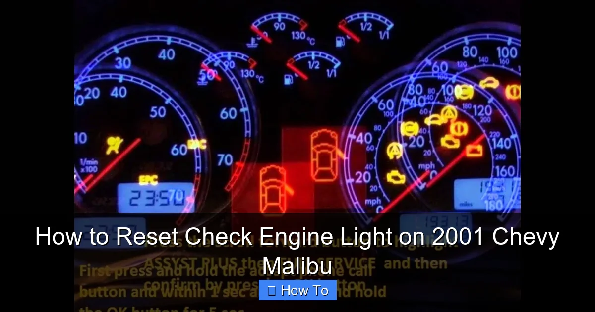 How to Reset Check Engine Light on 2001 Chevy Malibu