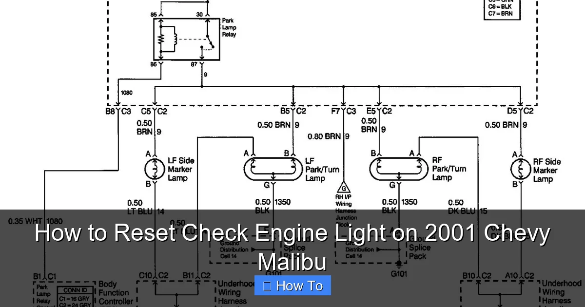 How to Reset Check Engine Light on 2001 Chevy Malibu