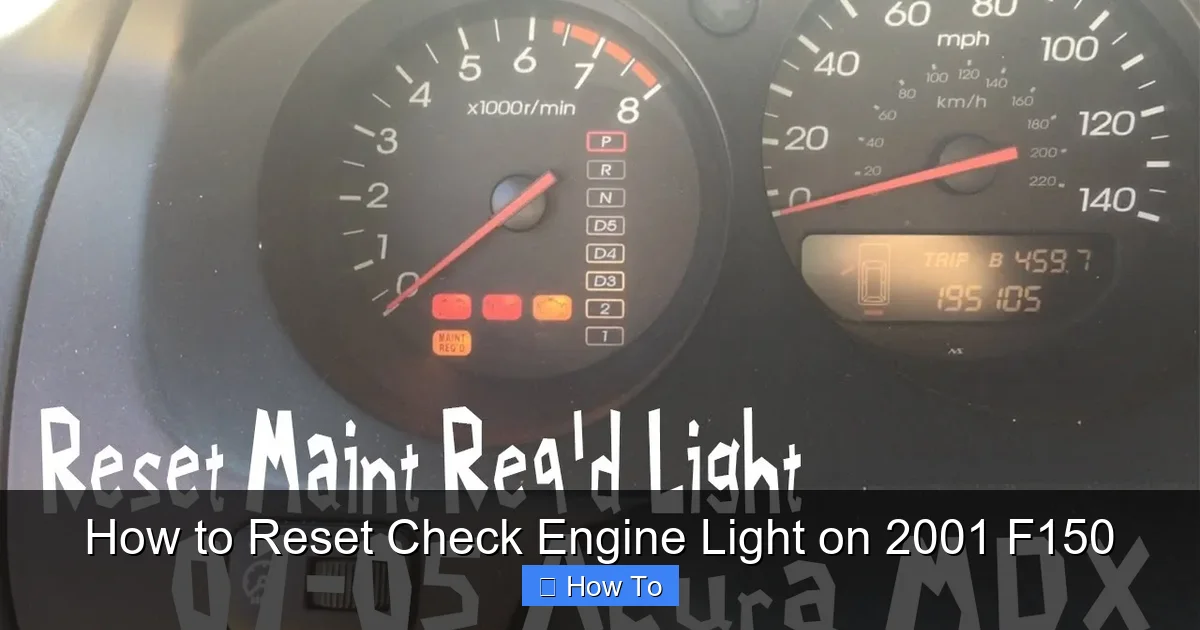 How to Reset Check Engine Light on 2001 F150