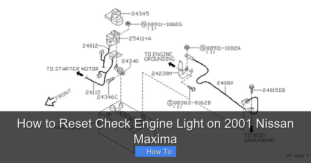 How to Reset Check Engine Light on 2001 Nissan Maxima