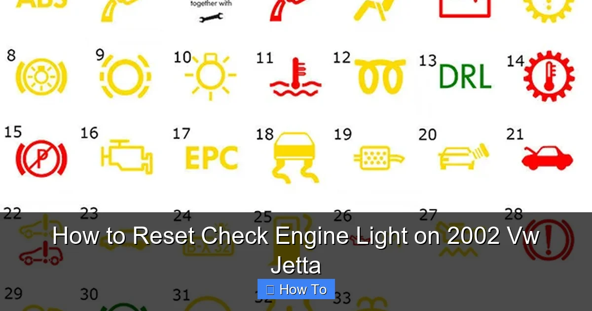 How to Reset Check Engine Light on 2002 Vw Jetta