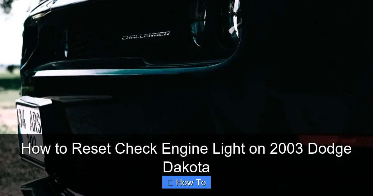 How to Reset Check Engine Light on 2003 Dodge Dakota