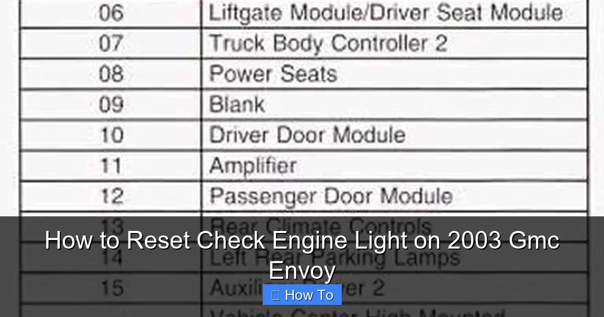How to Reset Check Engine Light on 2003 Gmc Envoy