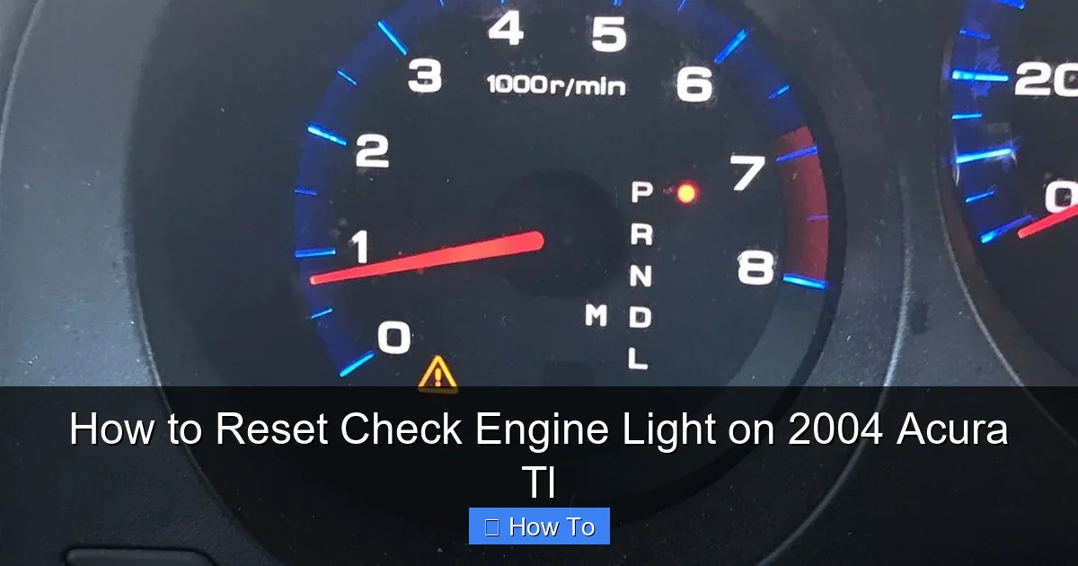 How to Reset Check Engine Light on 2004 Acura Tl